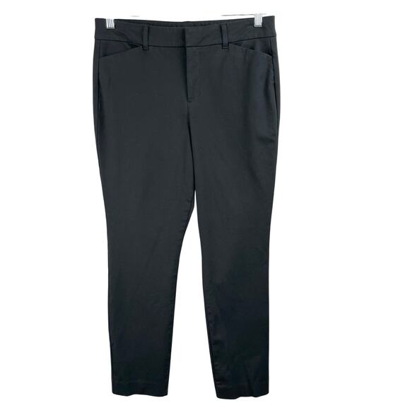 Old Navy Black High Rise Pixie Straight Ankle Pants Size 10 Casual Work - Picture 2 of 12